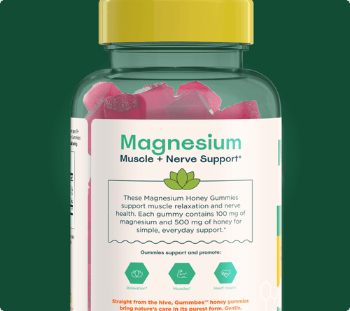 Bee Calm magnesium honey gummies bottle