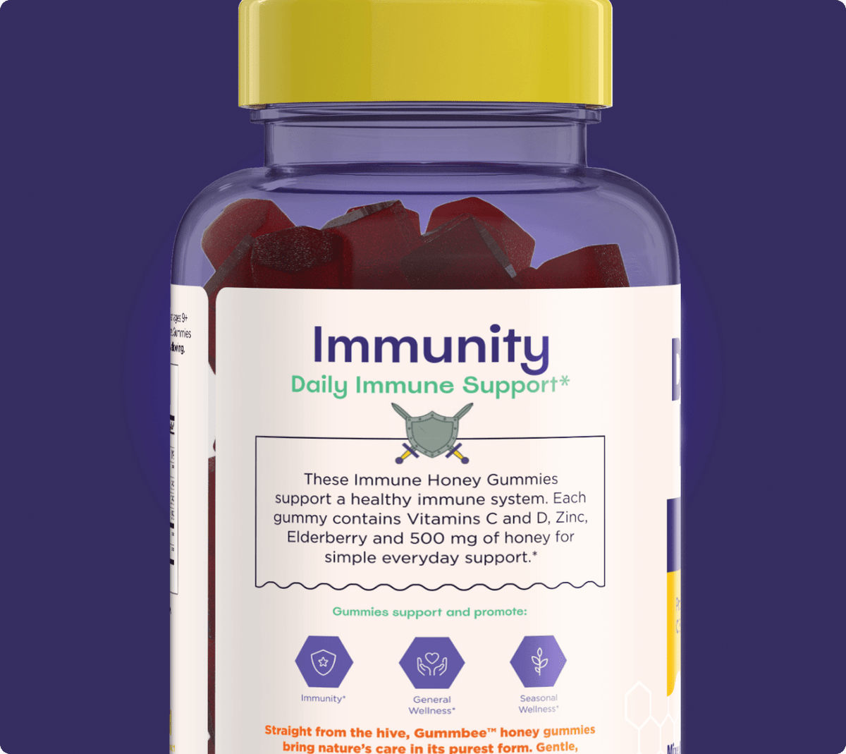 Bee Ready immune honey gummies bottle