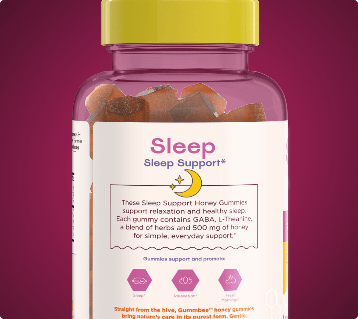 Bee Restful sleep honey gummies bottle