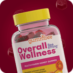 Front of the Bee Strong multivitamin honey gummies bottle