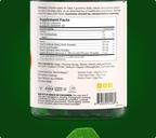 Supplement facts label for Bee Vibrant greens honey gummies